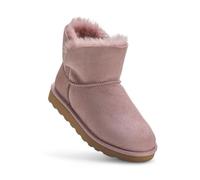 Jacobs & Dalton Women's Extra Short Sheepskin Boots - Genuine Suede Upper with Soft Sheepskin Lining for Warmth and Comfort - (Pink, UK 3, UK Footwear Size System, Adult, Women, Numeric, Medium, 3)