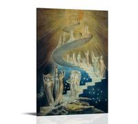 Jacobs Dream Ladder By William BlakePoster Decorative Painting Print Picture Canvas Wall Art Bedroom Office Living Room Decoration12x18inch(30x45cm)