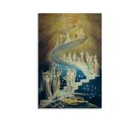 Jacobs Dream Ladder By William BlakePoster Decorative Painting Print Picture Canvas Wall Art Bedroom Office Living Room Decoration12x18inch(30x45cm)