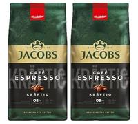 Jacobs Espresso Expert Roasting, Coffee, Whole Beans, Coffee Beans, 2 x 1000g