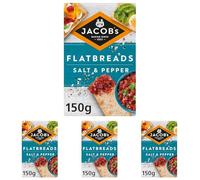 JACOB'S Flatbread Salt & Pepper Crackers 150g (Pack of 4)