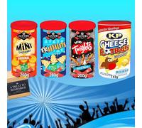 Jacobs & KP Christmas Snack Tubs - Assorted Crackers Cheese Footballs Snacks Hamper Selection for Birthday Party Food, Movie Nights or Your Special Occasion Pack Of 4.