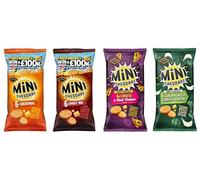 Jacobs Mini Cheddars Baked Cheese Biscuits, 4 Flavours: Original, Smoky BBQ, Cheese & Red Onion, Cream Cheese Garlic & Herb, 6 Pack