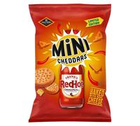 Jacob's Mini Cheddars Franks Red Hot Original Baked Snacks Share bag 150g (Pack of 10)