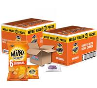 Jacob's Mini Cheddar's Original, 2 Boxes Of (48 x 23g), On-The Go Snack Baked with Real Cheese With A Classic Recipe, Boxed Treatz