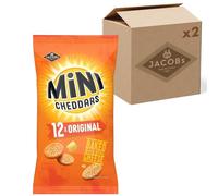 JACOB'S Mini Cheddars Original Crisp Multipack, 12 x 23 g Bags (Pack of 2)