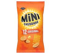 Jacob's Mini Cheddars Original Crisp Multipack, Baked with Real Cheese, 12 x 23 g Bags Per Pack (Pack of 1)
