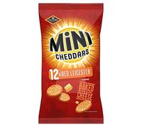 Jacob's Mini Cheddars Red Leicester Flavour Multipack Crisps, Baked with Real Cheese, 12 x 23 g Bags per Pack (Pack of 1)