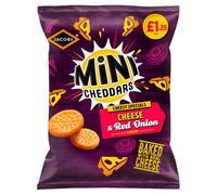 Jacob's Mini Cheddars Snacks 90g x Pack of 15 (Cheese & Red Onion)
