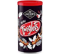 Jacob's Mini Twiglets 200g, Knobbly Shape, Zingy Taste, Crunchy, savoury, Whole Wheat Sticks, Mini Twiglets High in Fibre wholegrain, Pack of 2