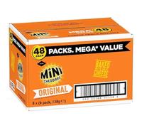 Jacob's Original Mini Cheddars Cheese Biscuits (48 x 25g Bags) - Savory Cheddar Cheese Snacks, Perfect for School Lunches, Snacking & Sharing