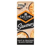JACOB'S Savours Bakes Salt & Pepper Crackers, 200 g (Pack of 8)