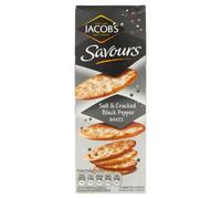 Jacob's Savours Bakes Salt & Pepper Crackers, 200 g (Pack of 8)