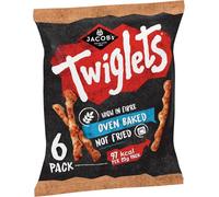 Jacobs Twiglets Original Multipack 6x23g | Oven Baked Wholegrain Snacks | Bold Marmite Flavour | High Fibre Savoury Sticks | Vegan Friendly Portion Packs