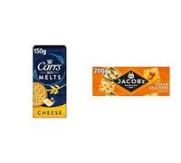 JACOB'S x Carr's Crackers Store Cupboard Staple Bundle - 1 x Jacob's Original Cream Cracker (200 g) & Carr's Melts Cheese Crackers (150 g)
