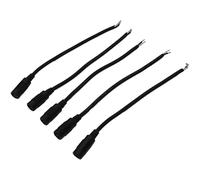 JacobsParts 5-Pack 18AWG DC Power Pigtail Female Barrel Jack 6-Inch Wire 5.5mm x 2.1mm for LED Strip Light, CCTV Security Camera, DVR, and Other Low Voltage Applications