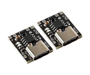 JacobsParts Smallest USB Type C 3.7V Lithium Battery Charger Board 4.2V Charging Module with Protection Circuit and LED Charge Indicators 5V USB-C Input (2 Pack)