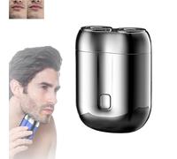 Jacooba Electric Razor,Ivyever Shaver,Floating 4D Shaving Head for Precision,Peony Shaver for Men,Peonly Electric Razor,New Model Mini Dual-Head Electric Shaver,Rechargeable Waterproof (Silver)