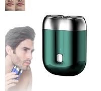 Jacooba Electric Razor,Ivyever Shaver,Floating 4D Shaving Head for Precision,Peony Shaver for Men,Peonly Electric Razor,New Model Mini Dual-Head Electric Shaver,Rechargeable Waterproof (Green)