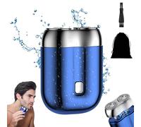 Jacooba Electric Razor, New Model Mini Dual-Head Electric Shaver, USB Magnetic Electric Shaver, Mini Double Head Electric Shaver, Rechargeable Waterproof Compact Electric Shaver (Blue)