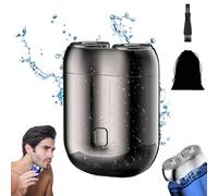 Jacooba Electric Razor, New Model Mini Dual-Head Electric Shaver, USB Magnetic Electric Shaver, Mini Double Head Electric Shaver, Rechargeable Waterproof Compact Electric Shaver (Black)