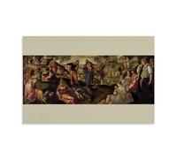 Jacopo Tintoretto Paintings Wall Art Poster Prints The Miracle of The Loaves And Fishes Canvas Wall Art Prints Photo Picture Paintings Room Decor Home Decorative Unframe 24x36inch(60x90cm)