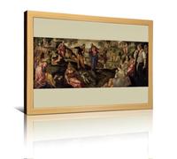 Jacopo Tintoretto The Miracle of The Loaves And Fishes Mannerism Wall Art | Biblical Scene Decorative Print Fits for Living Room Office Study Or Church Interior Display 30L x 20W cm