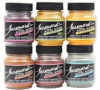 Jacquard Acid dye 6 colors neon set - 1/2 oz net wt each color - for wool silk feathers and nylons brilliant colorfast highly concentrated