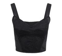 Jacquard and Lace Corset Bustier - female - Dolce & Gabbana - Sleeveless Tops - Black - S - Tops S