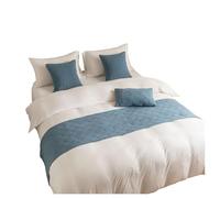 Jacquard Bed Runner, Reversible Bed Scarf for the Foot, Bedspread for Versatile Home Decoration, for Guest House Hotel Bedroom Decorative(Blue,45x240cm)