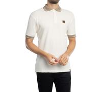 Jacquard Collar Textured Polo Shirt Ecru XXL
