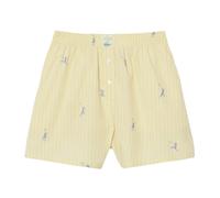 Jacquard Cotton Poplin Boxer Shorts, female, Lacoste, Short Shorts, Yellow, S, Shorts S