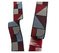 Jacquard Embroidered Webbing Ribbon, Jacquard Embroidered Flowers Pattern Ribbon Multicolor 33mm x 7m(Color 51)