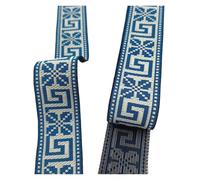 Jacquard Embroidered Webbing Ribbon, Jacquard Embroidered Ribbon Trim Multicolor 33mm x 7m(Color3)