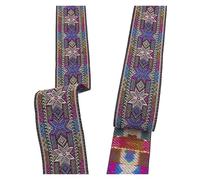 Jacquard Embroidered Webbing Ribbon, Jacquard Embroidered Webbing Ribbon Flower Design 33mm 7m Multicolor(Color 41)
