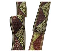 Jacquard Embroidered Webbing Ribbon, Jacquard Embroidered Webbing Ribbon Flower Design 33mm 7m Multicolor(Color 16)