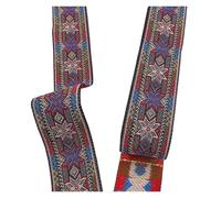 Jacquard Embroidered Webbing Ribbon, Jacquard Embroidered Webbing Ribbon Flower Design 33mm 7m Multicolor(Color 42)