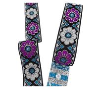 Jacquard Embroidered Webbing Ribbon, Jacquard Embroidered Webbing Ribbon Flower Design 33mm 7m Multicolor(Color 29)
