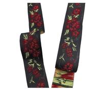 Jacquard Embroidered Webbing Ribbon, Jacquard Embroidered Webbing Ribbon Flower Design 33mm 7m Multicolor(Color 27)