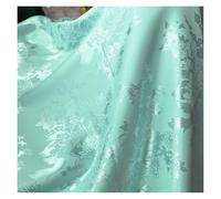 Jacquard Fabric 1Meter Floral Brocade Jacquard Fabrics for Sewing Evening Dress Nightgown Smooth Silk Satin DIY Girl Skirt Window Drapery(Light Green)