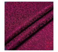 Jacquard Fabric Brocade Jacquard Pattern Wheat Flower Fabrics for Sewing Cheongsam Material DIY Needlework Satin Dress Bag(Deep-red Color,50cmx75cm)