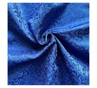 Jacquard Fabric Brocade Jacquard Wheat Flower Fabrics for Sewing Cheongsam Material DIY Sewing Loungewear Suit Lining(Blue,50cmx75cm)