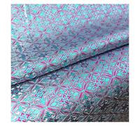 Jacquard Fabric Silk Satin Brocade Jacquard Fabric Vintage Floral Vein for Sewing Coat Curtain Tablecloth Sofa Cushion and Skirt Clothing(Purple Blue)