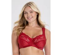 Miss Mary of Sweden Jacquard & Lace Womens Underwired Bra with Side Support 44D Red
