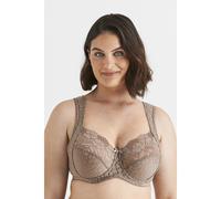 Jacquard Full Cup Bra with Lace taupe