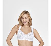 Miss Mary Jacquard & Lace Full Coverage Underwired Bra - Side Support, Heavy Bust White