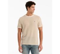 Jacquard Honeycomb Texture T-Shirt In Birch