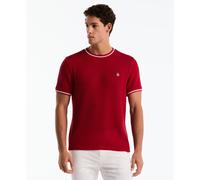 Jacquard Honeycomb Texture T-Shirt In Red