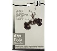Jacquard iDye Poly Fabric Dye Silver Grey for Natural, Synthetic, Polyester and Blended Textile Fibres 14g No Mess Packet