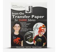 Jacquard : Iron On Transfer Paper : 8.5x11in (Apx. 21.6x27.9cm) : For Dark Fabric : Pack of 3 Sheets